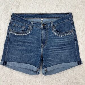 LEVIS DENIM SHORT‎ EMBROIDERED DAISIES SIZE 30